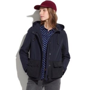 Madewell EUC All Weather Urban Anorak Navy Black Hooded Jacket S